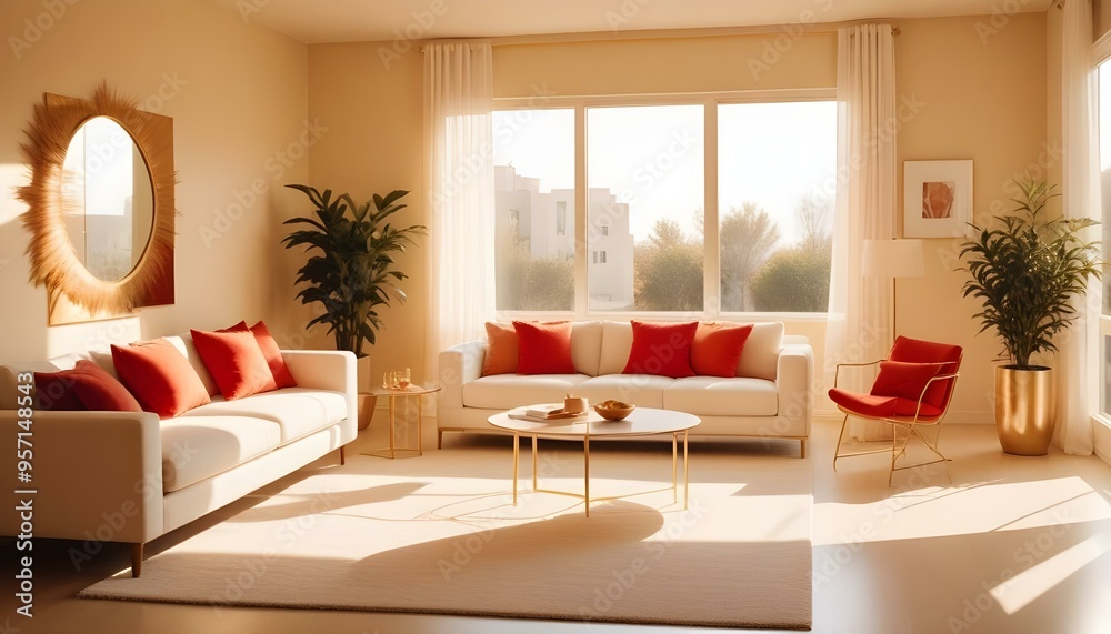 Fototapeta premium Photo interior modern design room 3d illustration