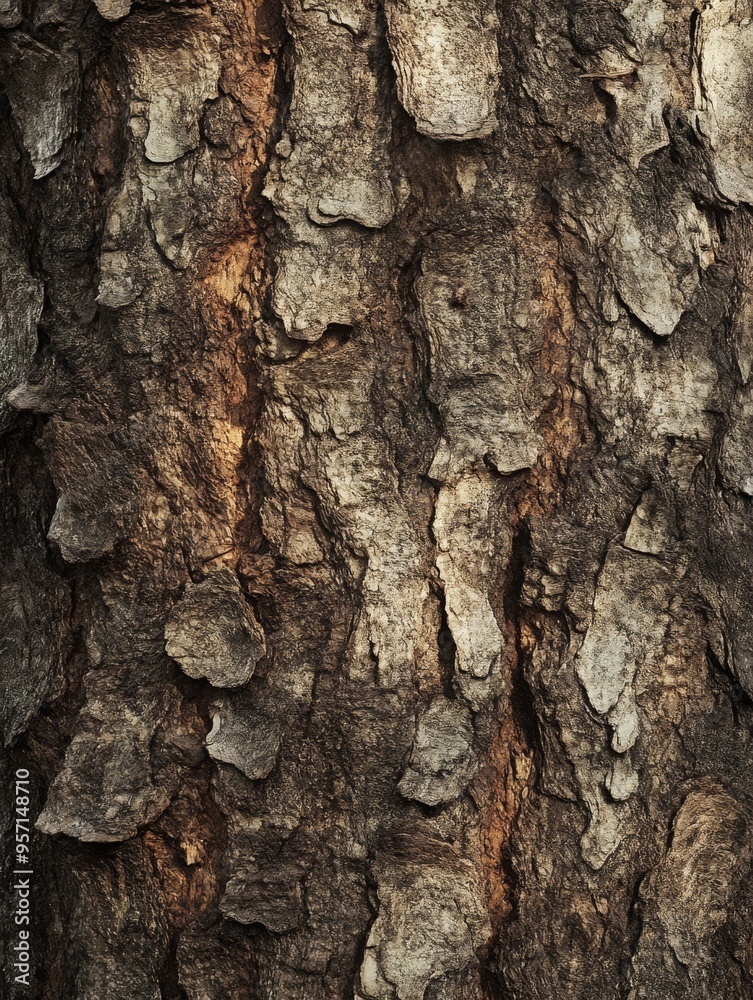 Tree bark texture, brown-gray hue, natural pattern Tree bark texture, brown-gray hue, natural pattern