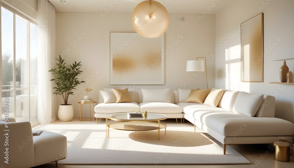 Fototapeta premium Photo interior modern design room 3d illustration