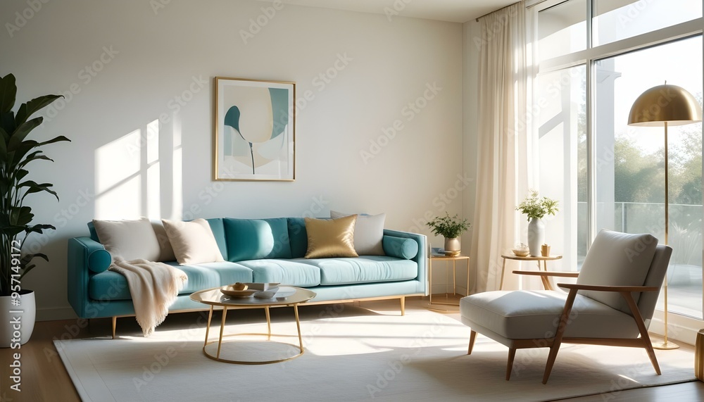 Photo interior modern design room 3d illustration Photo interior modern design room 3d illustration