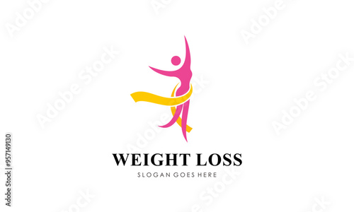 Weight Loss Logo Design. Concept for a Gym, Nutrition, Exercise, Health, and Fat Loss Logo