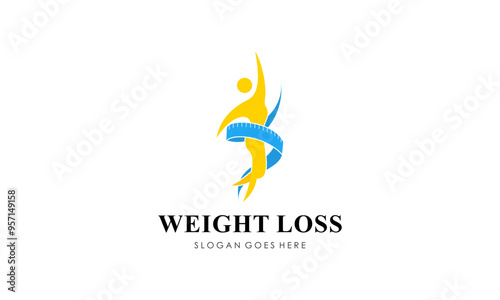 Weight Loss Logo Design. Concept for a Gym, Nutrition, Exercise, Health, and Fat Loss Logo