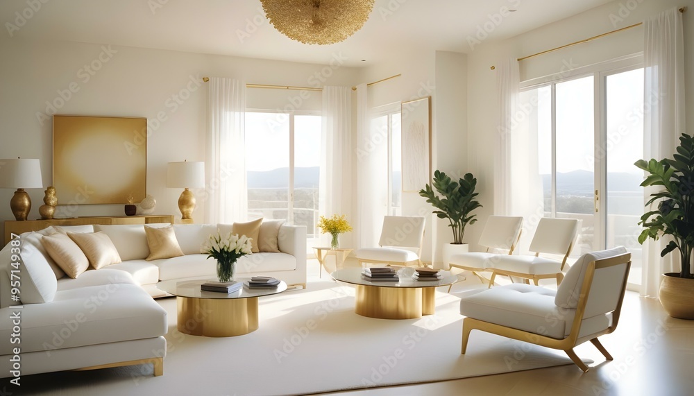 Fototapeta premium Photo interior modern design room 3d illustration