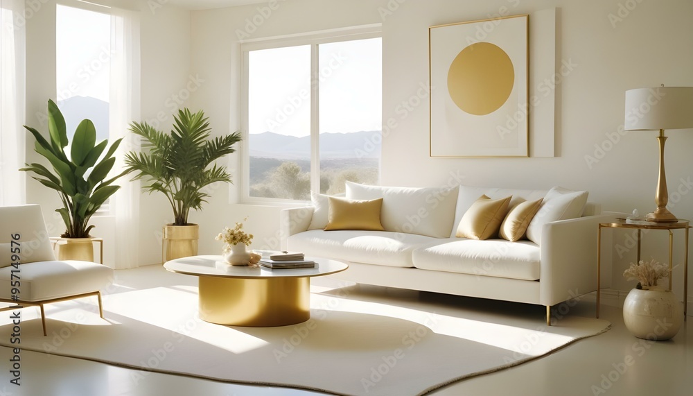 Fototapeta premium Photo interior modern design room 3d illustration