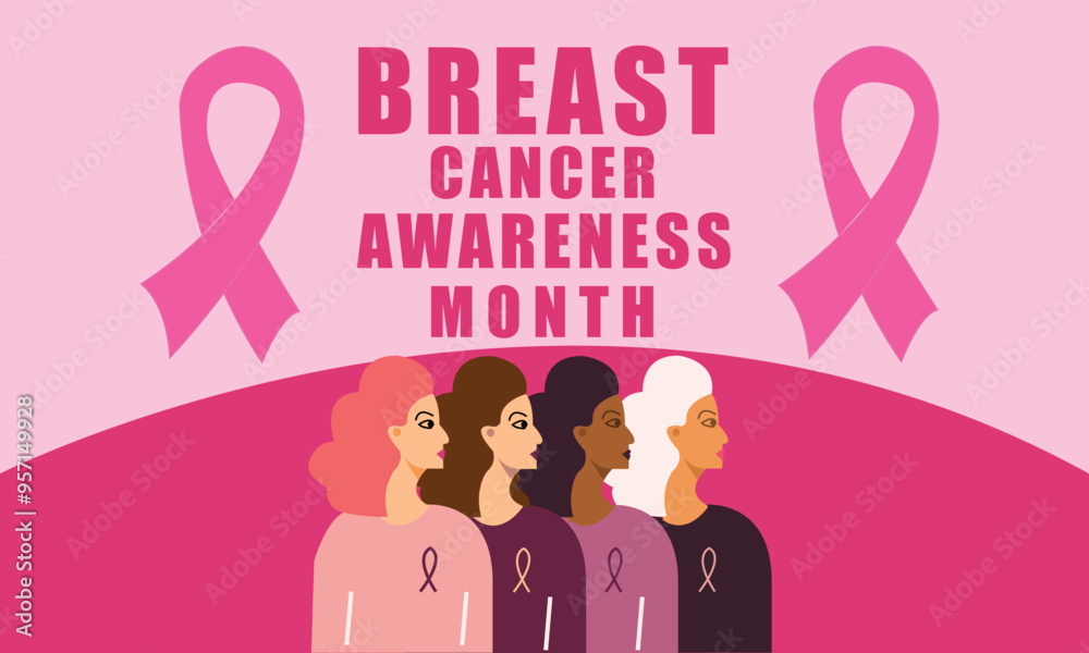 Creative breast cancer awareness design cards with pink ribbons. October breast cancer awareness month. Breast cancer awareness card. Breast Cancer Awareness Month horizontal banner template design. Creative breast cancer awareness design cards with pink ribbons. October breast cancer awareness month. Breast cancer awareness card. Breast Cancer Awareness Month horizontal banner template design.