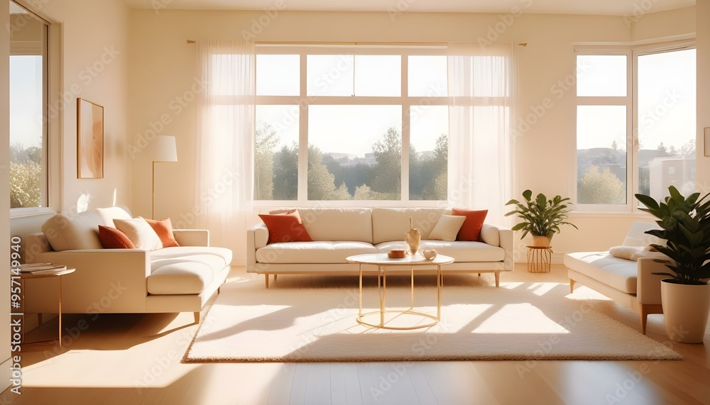 Fototapeta premium Photo interior modern design room 3d illustration