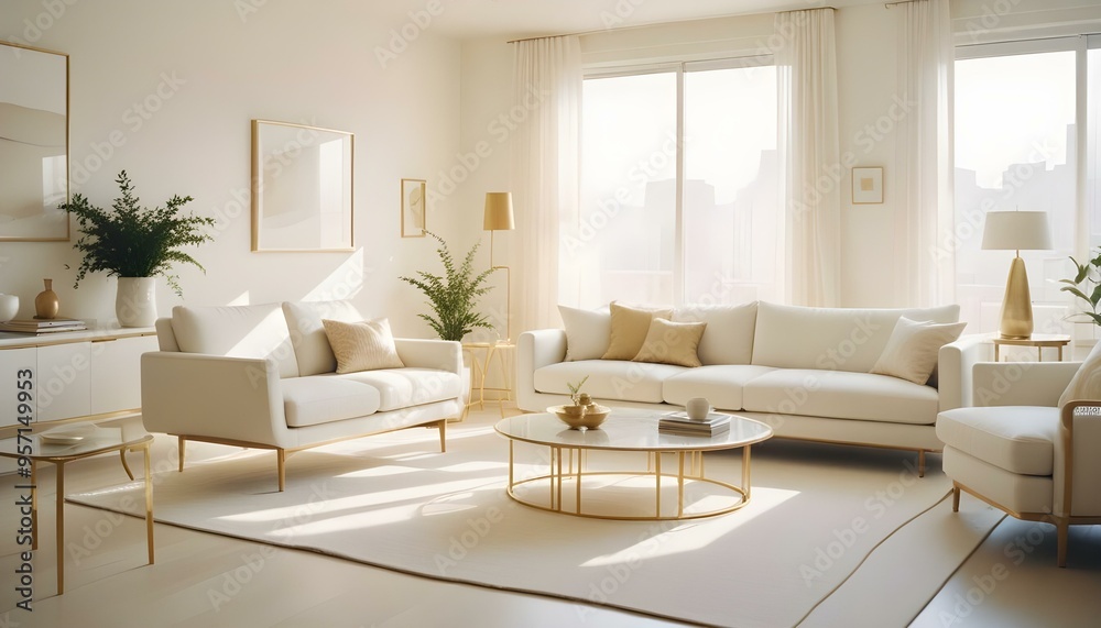 Fototapeta premium Photo interior modern design room 3d illustration