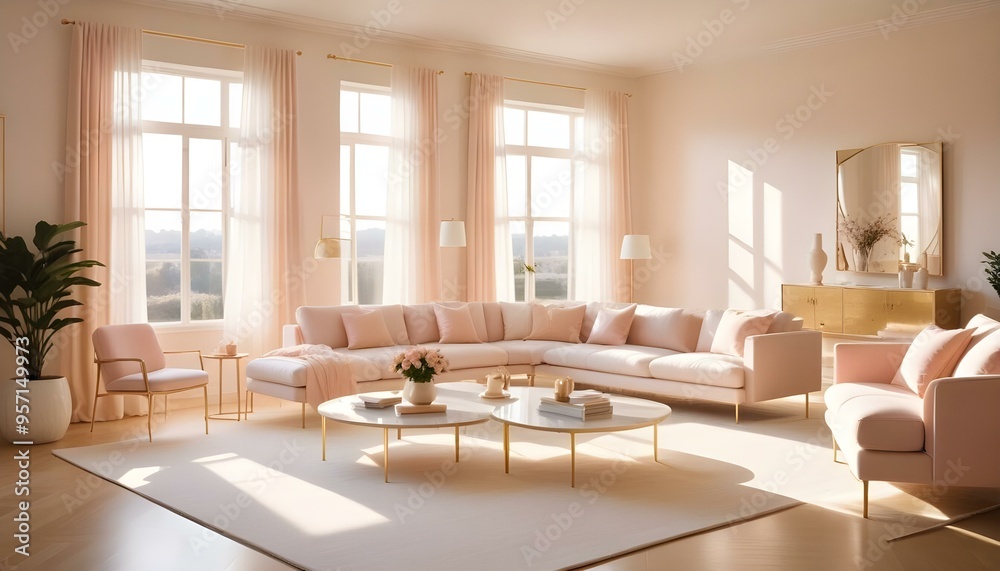 Fototapeta premium Photo interior modern design room 3d illustration