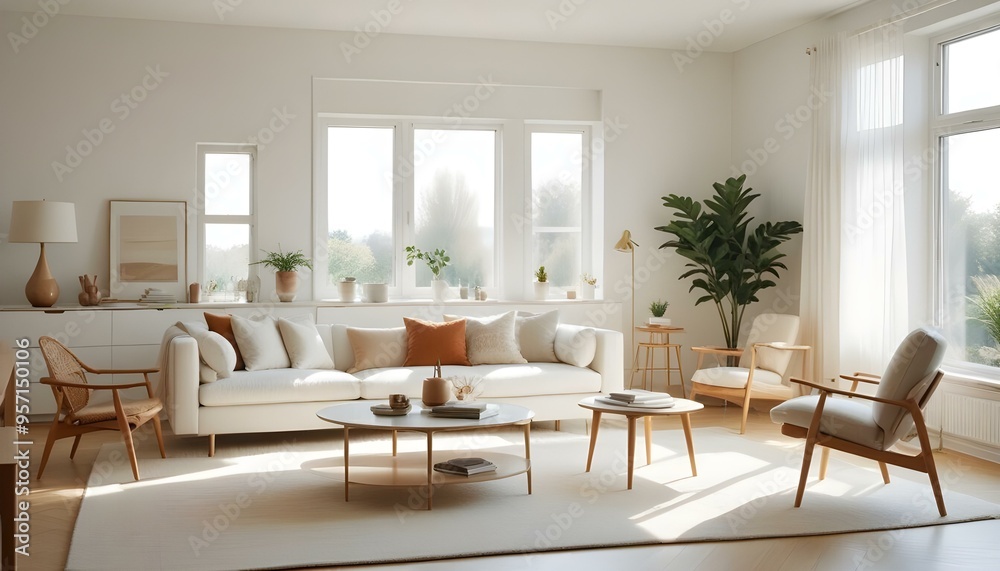 Photo interior modern design room 3d illustration Photo interior modern design room 3d illustration