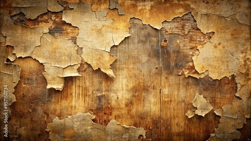 Weathered, worn, and torn, grungy textured lines and scratches overlay a rough, matte background, evoking a sense of decay and aged neglect. photo