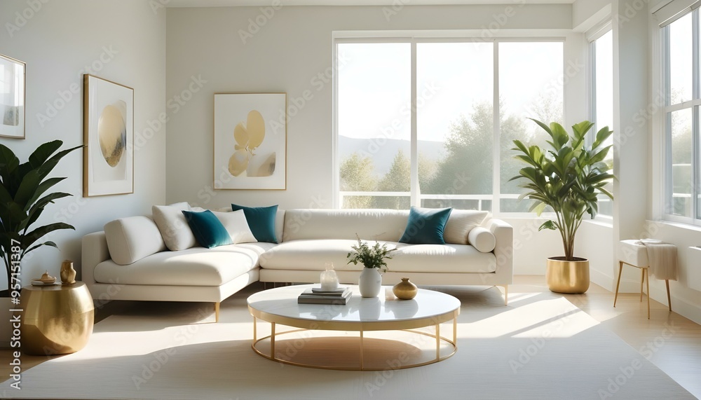 Fototapeta premium Photo interior modern design room 3d illustration