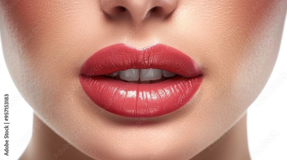 Fototapeta premium Close Up of Red Lips