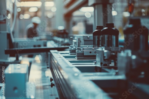 Wallpaper Mural A busy industrial factory with machinery in operation, capturing the essence of modern manufacturing and technological advancement. Torontodigital.ca