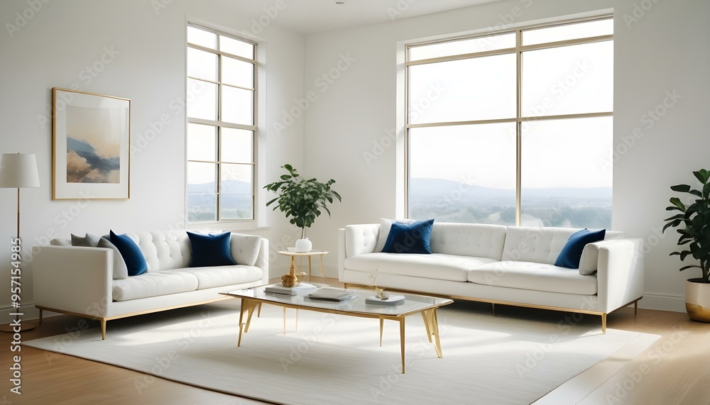 Fototapeta premium Photo interior modern design room 3d illustration