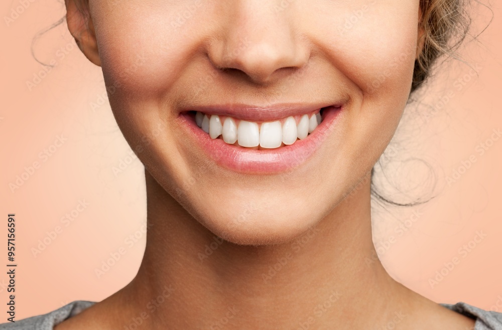 Fototapeta premium Young smiling happy person posing on background