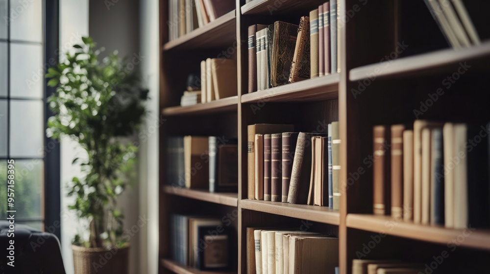 Bookshelf filled with Classic Literature Bookshelf filled with Classic Literature