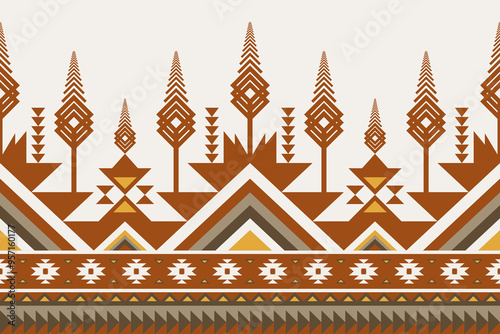 Ethnic tribal design Navajo Aztec seamless pattern brown red geomatics Native American motifs traditional textiles, Diamond Turkish kilim rug, Vintage runner, table mat carpet, Home décor, J00100601