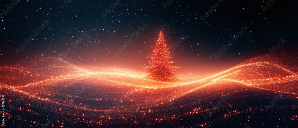 Obraz premium Minimalist abstract Christmas background.
