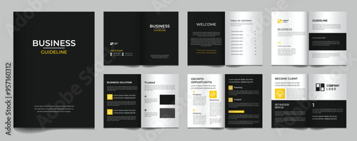 Business guidelines modern brochure template minimalist design