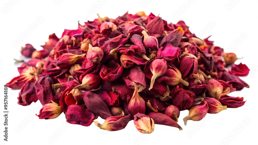 Aromatic Dry red bud flower and petal for making tea isolated on transparent background Aromatic Dry red bud flower and petal for making tea isolated on transparent background