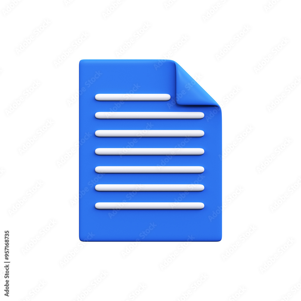 3D document icon. Agreement or contract symbols 3D document icon. Agreement or contract symbols