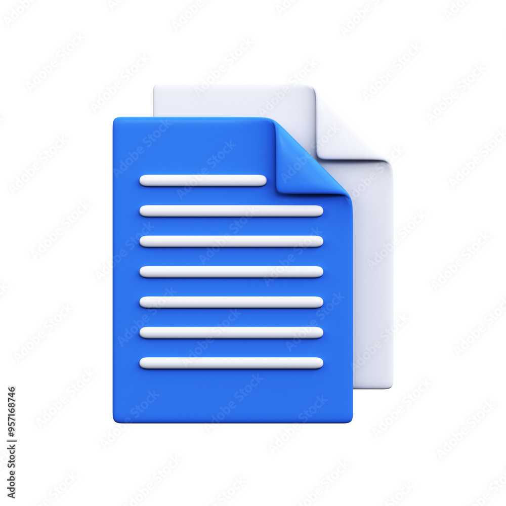 3D document icon illustration. File Icon 3D document icon illustration. File Icon
