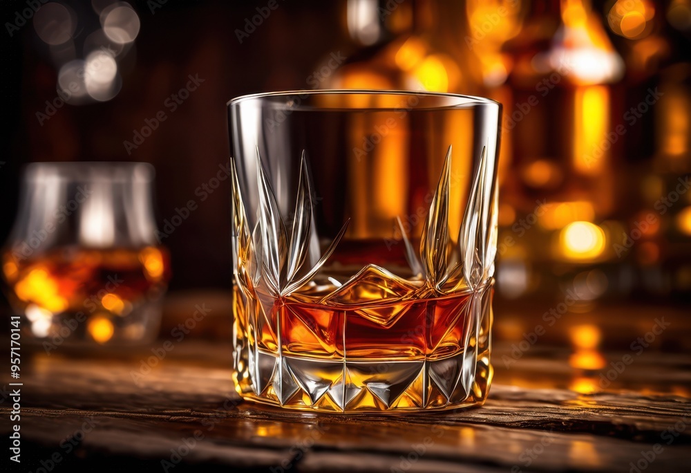 elegant whiskey glass resting polished wooden surface capturing rich texture depth wood grain, drinking, beverage, brown, smooth, reflection, barware, decor elegant whiskey glass resting polished wooden surface capturing rich texture depth wood grain, drinking, beverage, brown, smooth, reflection, barware, decor