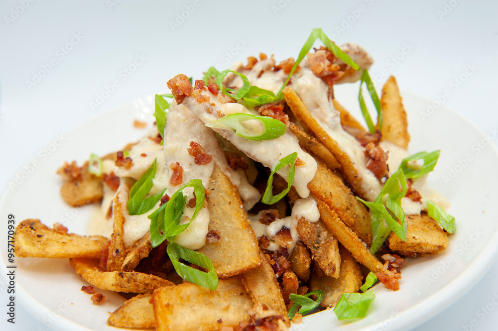 poutine with bacon bits 