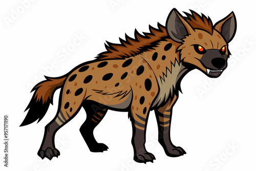 A wild animal hyena vector art illustration  photo