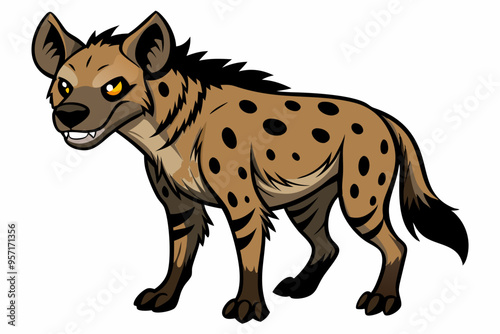 A wild animal hyena vector art illustration  photo