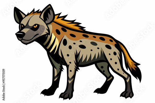 A wild animal hyena vector art illustration  photo