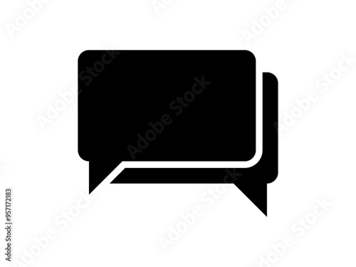 ミニマルなチャットアイコンD：黒