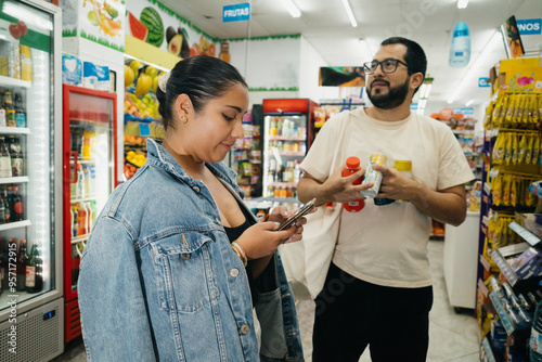 Friends Shopping in Grocery Store