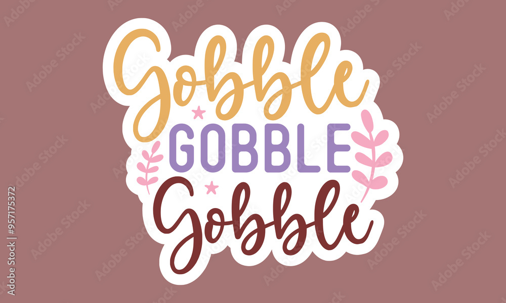 Thanksgiving Stickers Bundle And Single Design Thanksgiving Stickers Bundle And Single Design