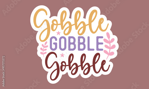 Thanksgiving Stickers Bundle And Single Design
