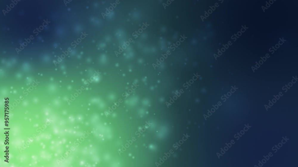 Seamless looping blue and green particles background abstract bokeh motion cinematic background loop stock video 4K stock video