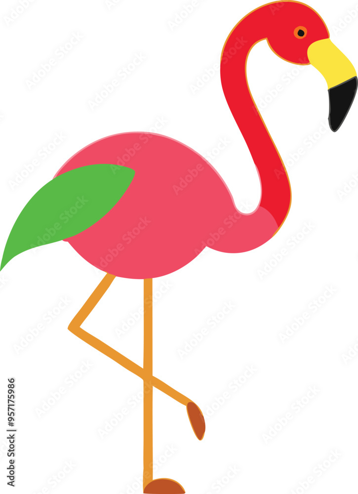 Obraz premium A charming flamingo cartoon vector 