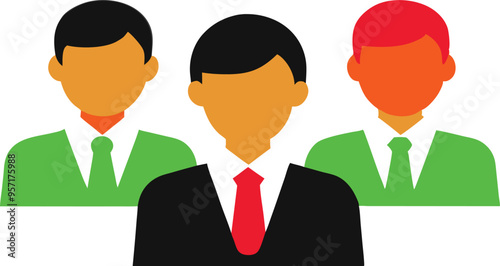 A unique set of flat business avatars highlighting diversity in professions with various hairstyles and colors for branding
