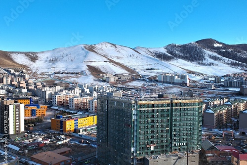 The panoramic view of the entire city of Ulaanbaatar, mongolia