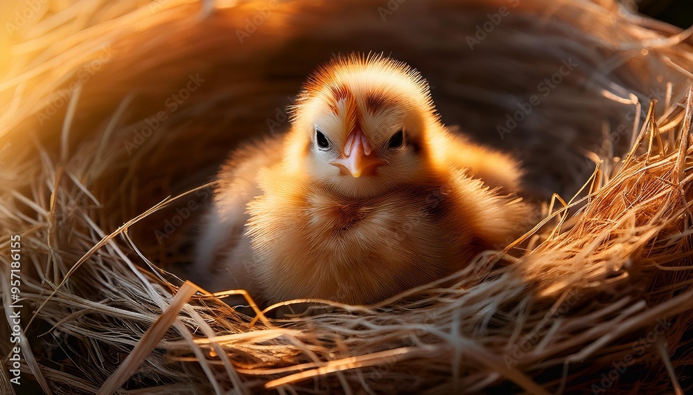 baby chicken in nest baby chicken in nest
