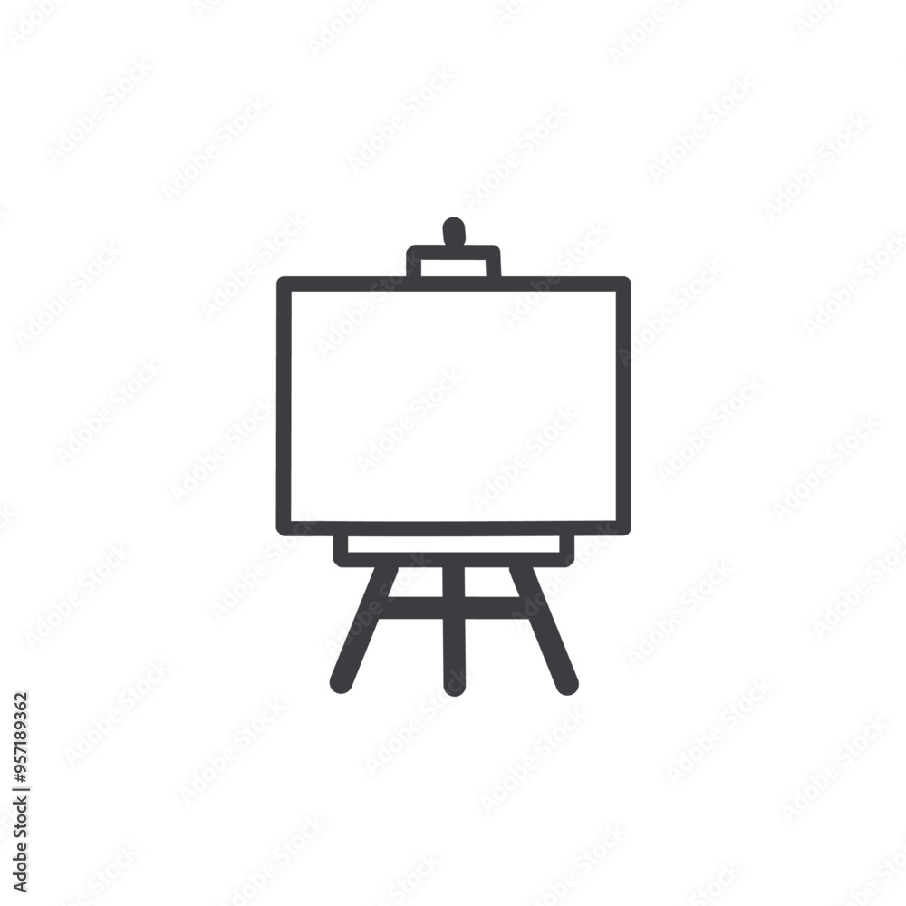 easel with blank canvas easel with blank canvas