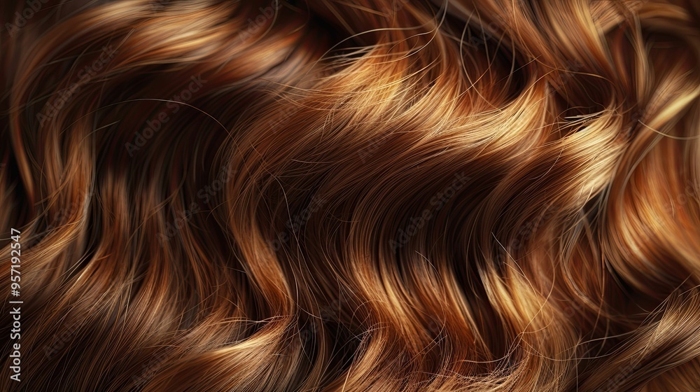 Close-up of Wavy Brown and Blonde Hair Strands Close-up of Wavy Brown and Blonde Hair Strands