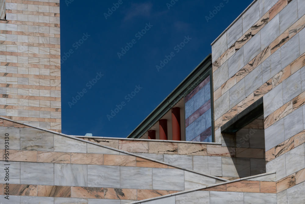 Geometric design on a building. Geometric design on a building.