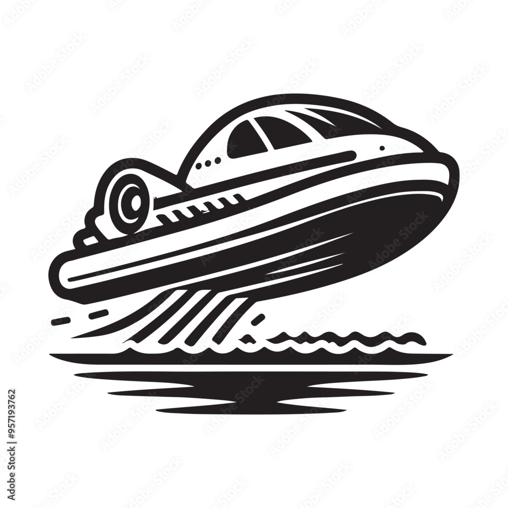 Unique Hovercraft Silhouette Vectors - Perfect for Any Design Project Unique Hovercraft Silhouette Vectors - Perfect for Any Design Project