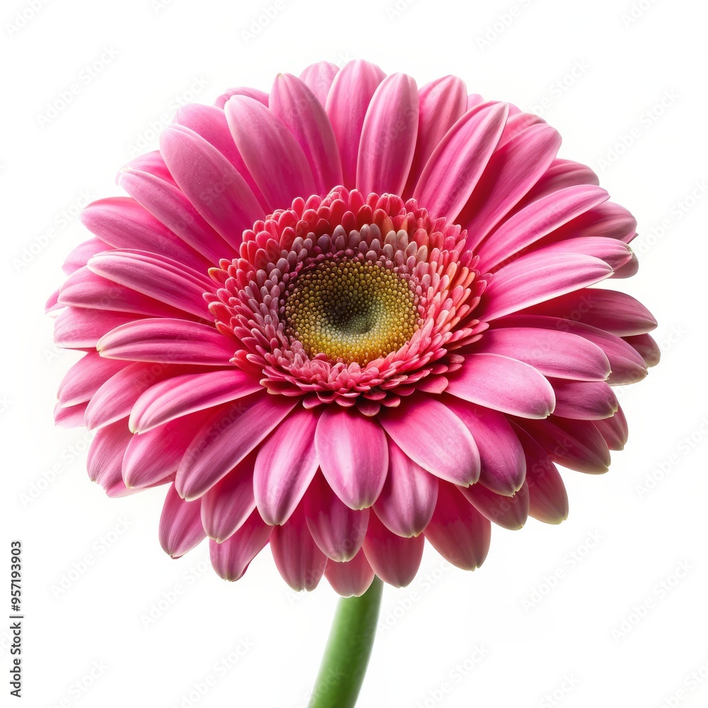 A Pink Gerbera Daisy with Delicate Petals and a Yellow Center, Gerbera , Daisy , Flower A Pink Gerbera Daisy with Delicate Petals and a Yellow Center, Gerbera , Daisy , Flower