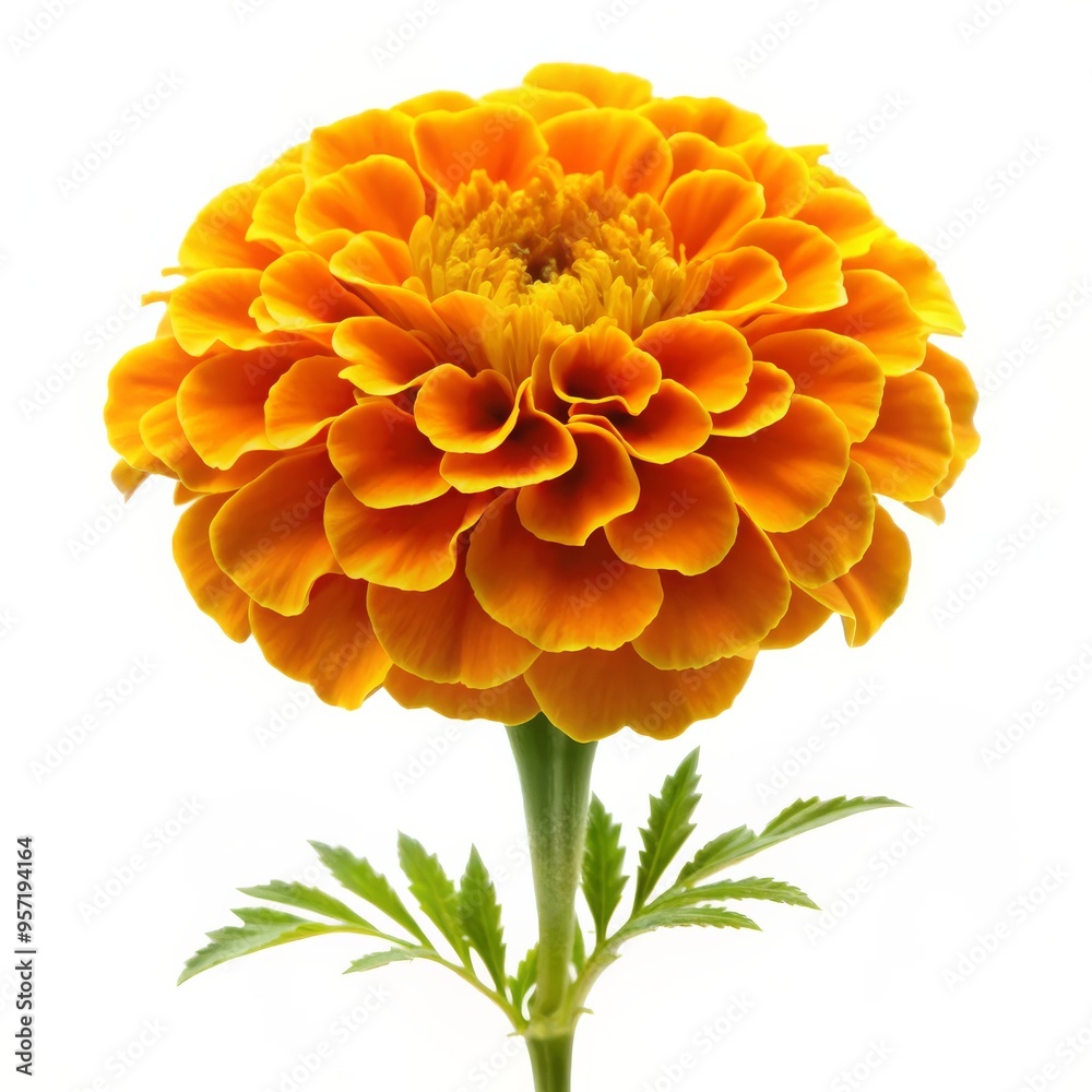 A Single Marigold Flower on White Background, Isolated Marigold, Macro Photography, Floral, Flower, Marigold, Flower Photography A Single Marigold Flower on White Background, Isolated Marigold, Macro Photography, Floral, Flower, Marigold, Flower Photography