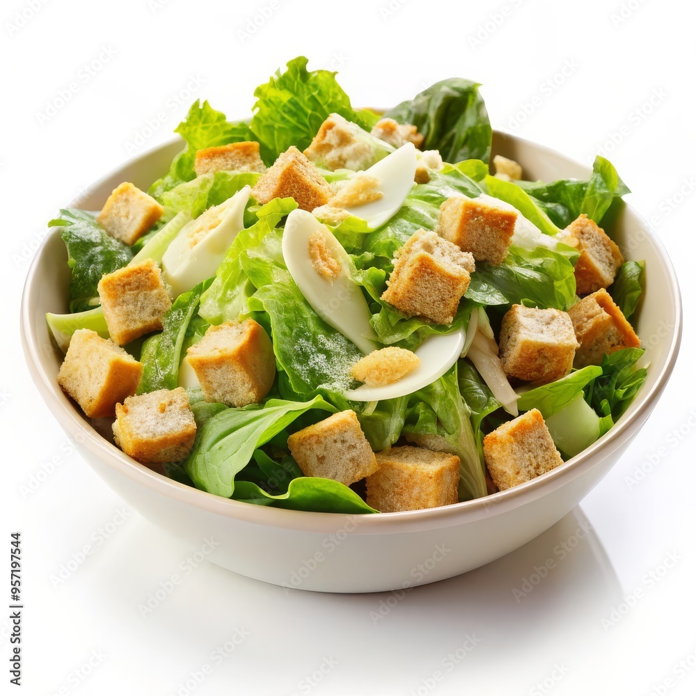 Caesar Salad with Croutons and Boiled Eggs, salad, food, meal Caesar Salad with Croutons and Boiled Eggs, salad, food, meal