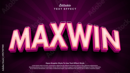 Maxwin words 3d editable text effect theme.