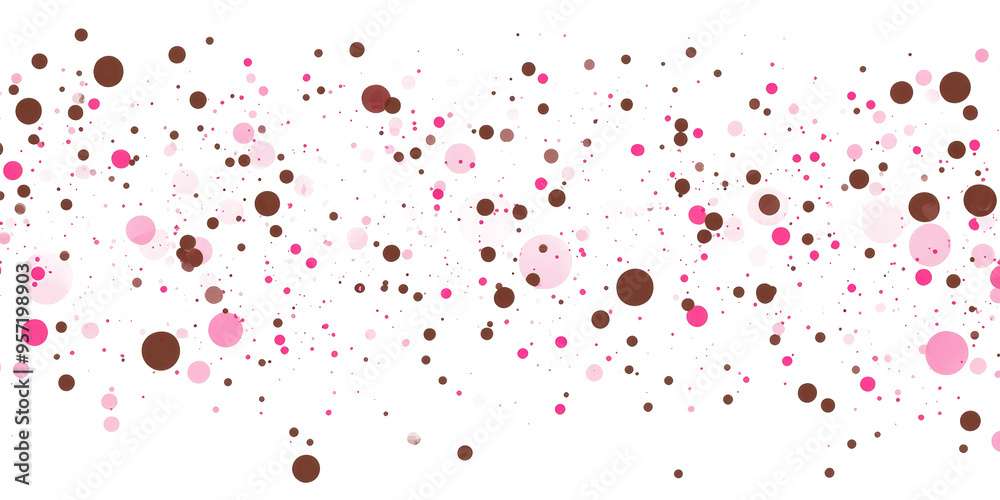 Brown and pink small spots scattered on a white background create a playful abstract design Brown and pink small spots scattered on a white background create a playful abstract design