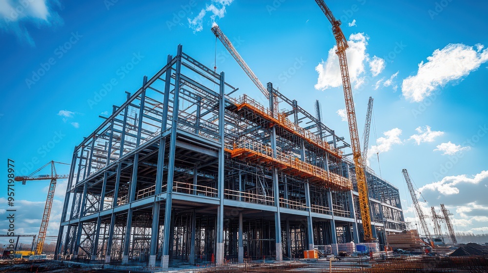 Modern Industrial Warehouse Under Construction Modern Industrial Warehouse Under Construction